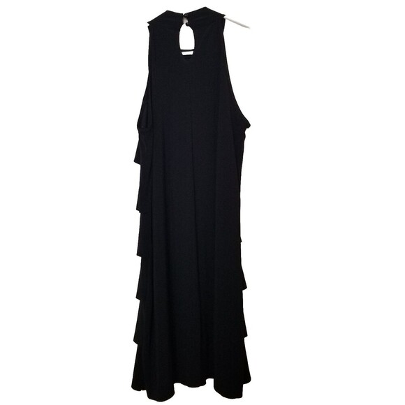 Susan Lawrence Dress Womens Medium Black Layered Sleeveless Party - Picture 2 of 6